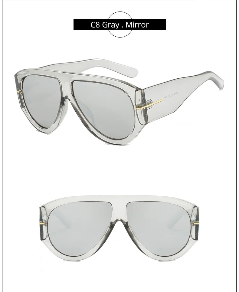 2025 Oversized Pilot Sunglasses for Women Men UV Protection Stylish Eyewear Thick Frame Unique Luxury Designer Sun Glasses Shade