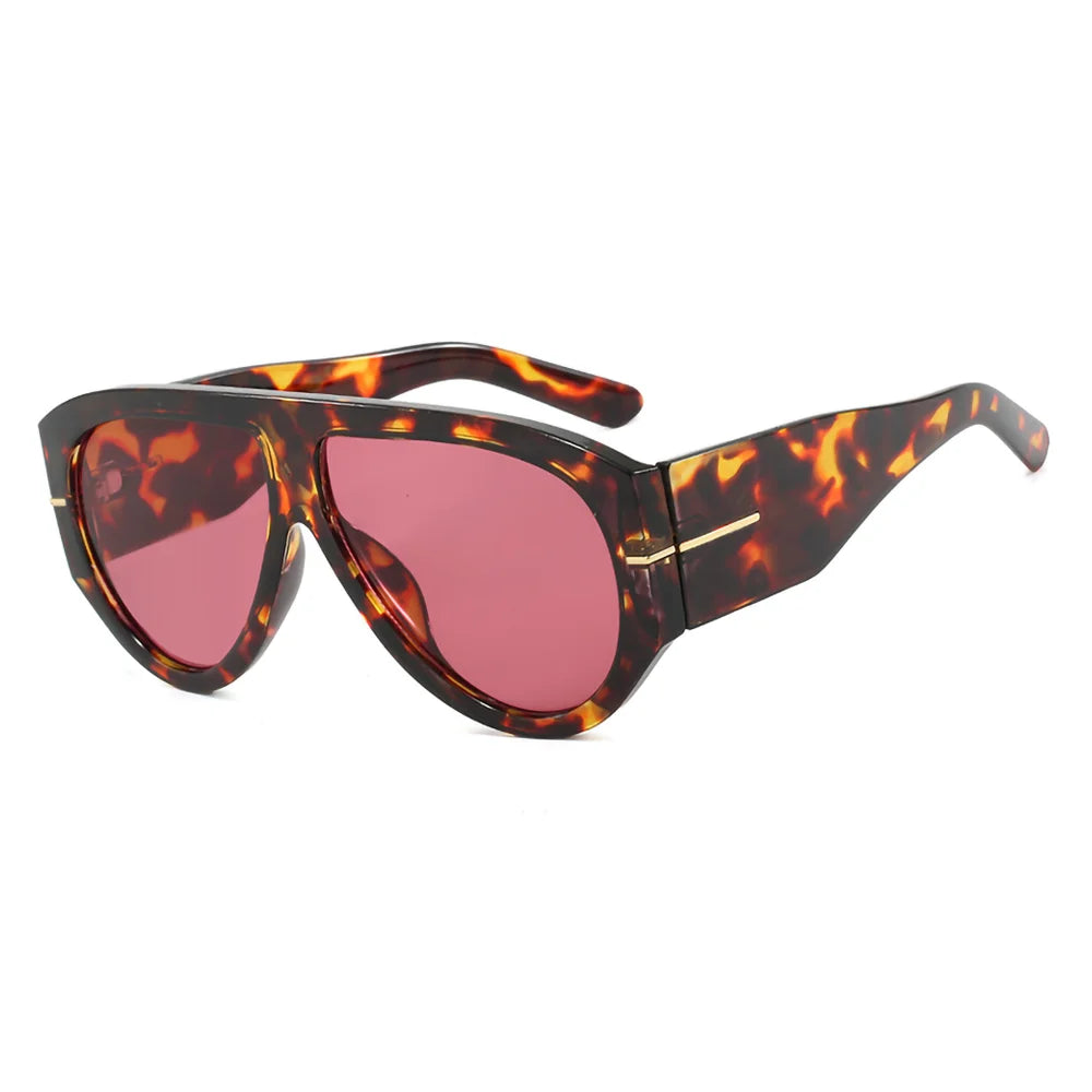 2025 Oversized Pilot Sunglasses for Women Men UV Protection Stylish Eyewear Thick Frame Unique Luxury Designer Sun Glasses Shade