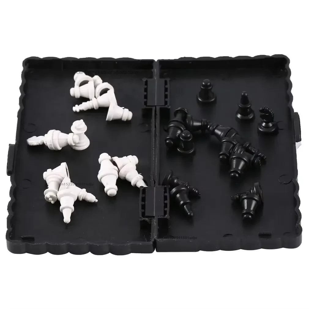 1set Mini Magnetic Chess Set Folding Magnetic Plastic Chessboard Board Game Portable Outdoor Travel Camping Entertainment
