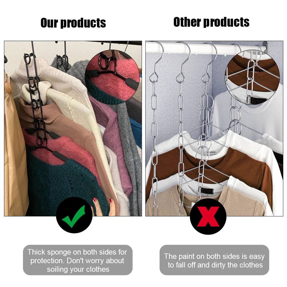 Household One-Piece Clothes Hanger Indoor Space Saving Clothes Drying Rack Mounted Hanger Detachable Storage Holder 5 Layer