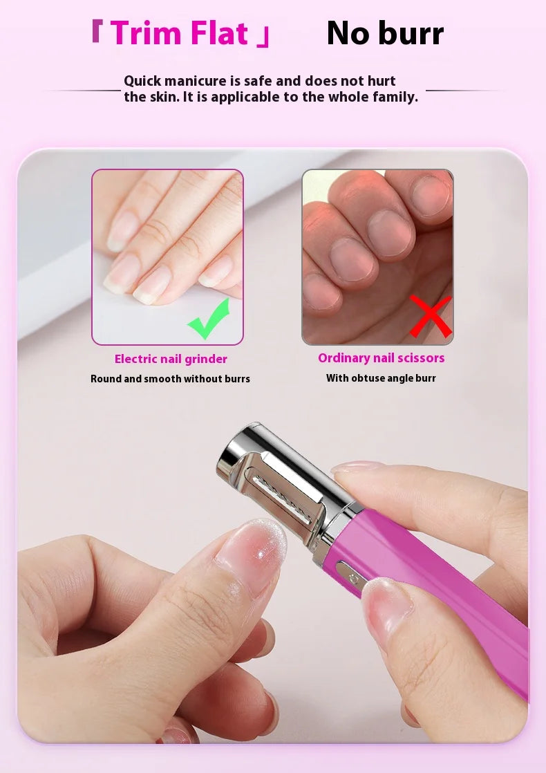 USB Rechargeable Electric Nail Clippers Trimmer Safe for Babies Kids Adults Home Travel Use Personal Grooming Essential