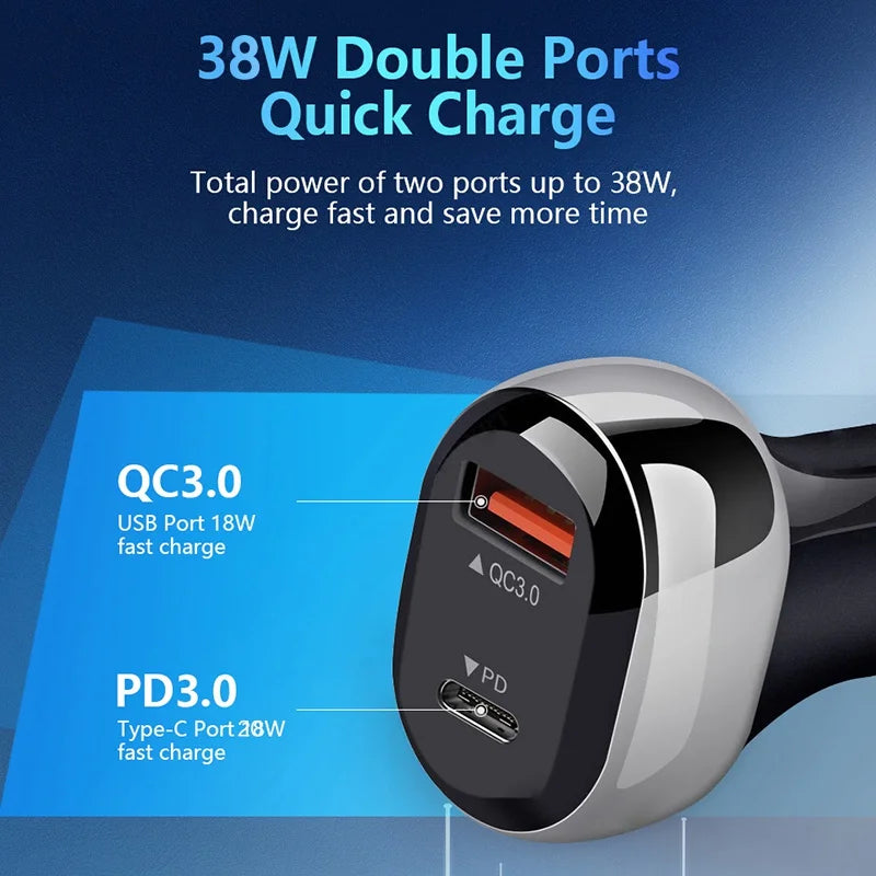 High Quality 3.1A Dual USB Car Charger 2 Port LCD Display Voltmeter 12-24V Cigarette Lighter Socket Car Charger Adapter