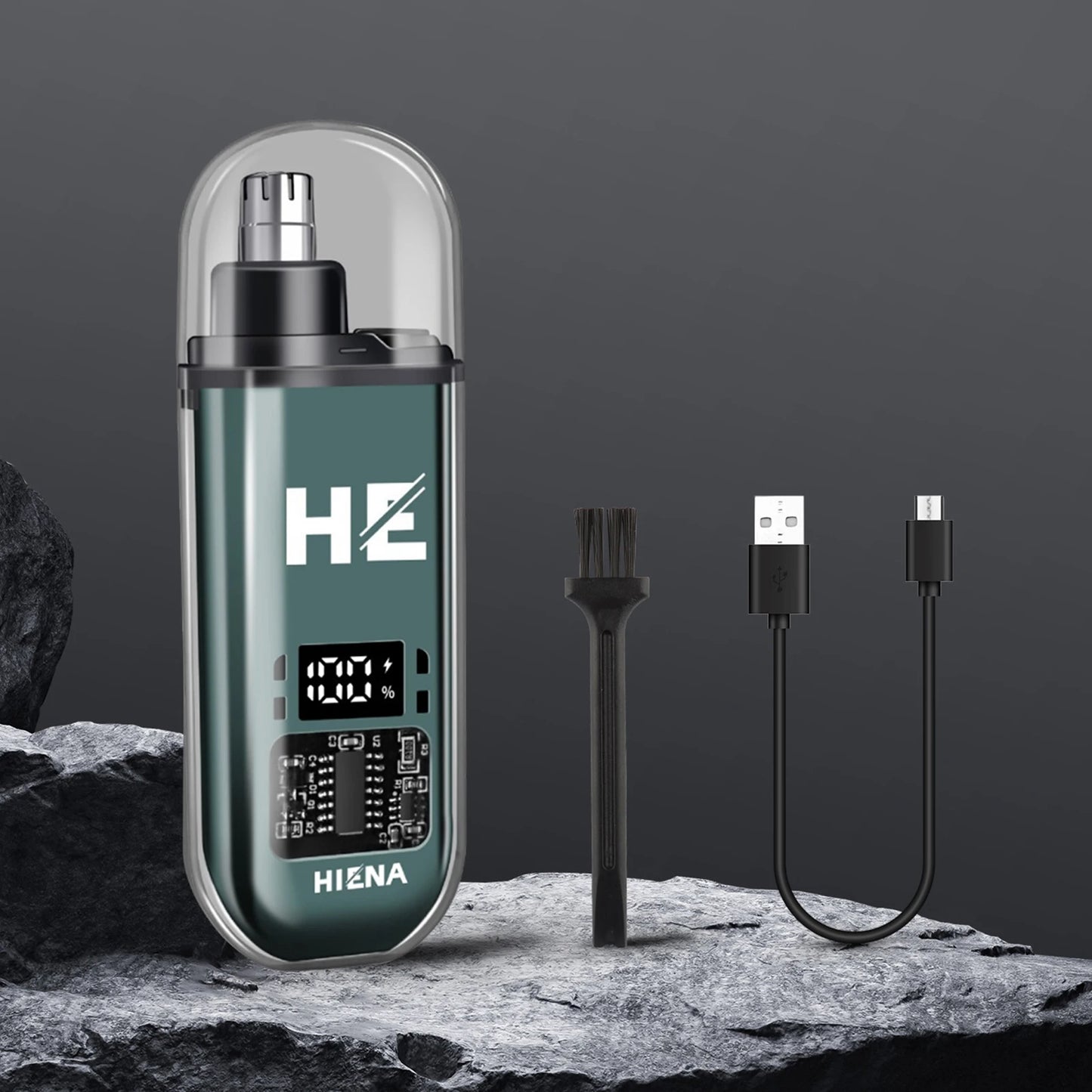 HIENA Electric Nose Hair Trimmer 5V1A Rechargeable Mini Pocket Nose Ear Hair Shaving Eyebrow Trimmer Clipper Wet and Dry Haircut
