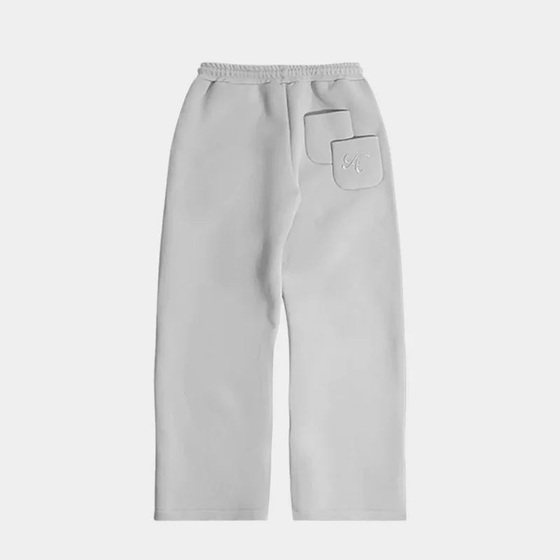 Y2K Casual Loose Jogger Pants Star Letter Pattern Square Pocket Embroidery Elastic Waist Sweatpants Men Women Comfort Streetwear