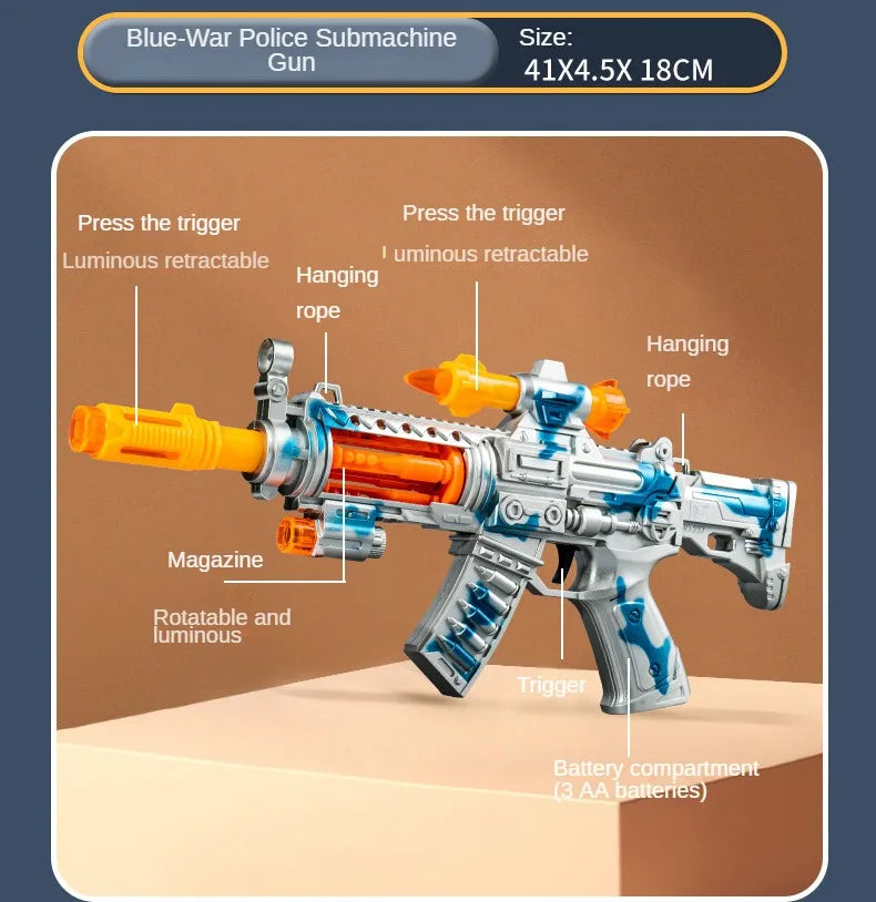 Children Electric Toy Gun Realistic Machine Submachine Gun Model Like Real Guns with Sound Light Effects Non-firing Kids Gifts