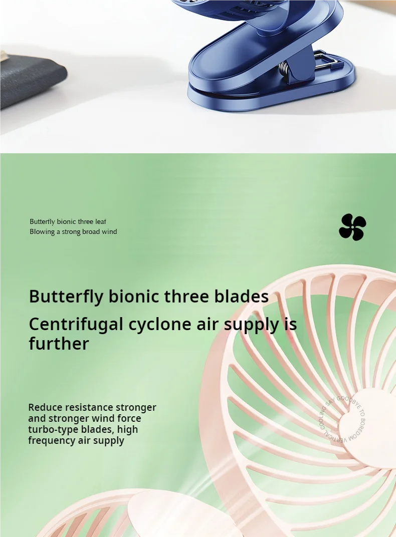 2024 Clip Fan Mini Fan Silent Portable Dormitory USB Dual Electric Long Life Desktop Fan Cooling Appliances Adjustable