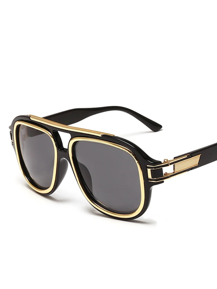 New Luxury Men's Sunglasses with Retro Oversized Square Lenses, Offering Uv Protection, Suitable for Casual Outdoor Driving