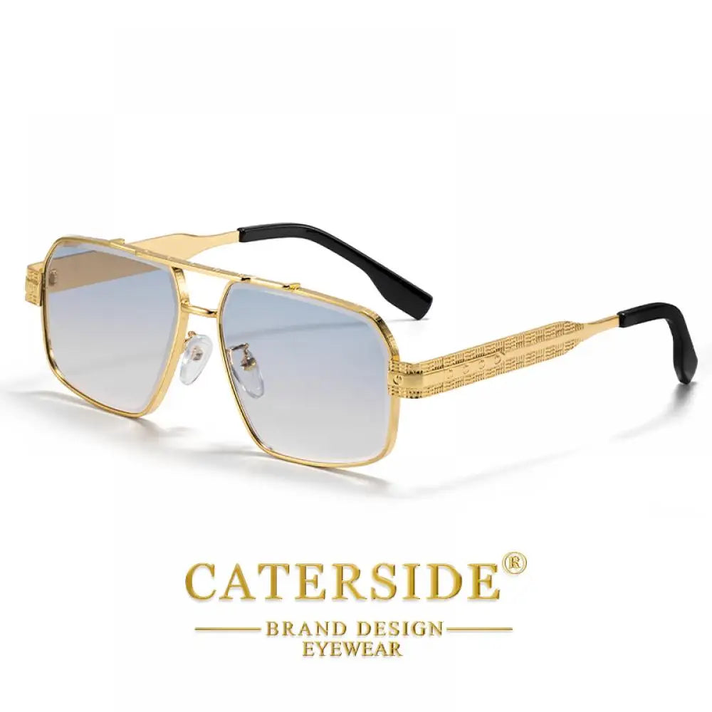 CATERSIDE Men's Luxury Sunglasses High-Quality Metal Frame Sun Glasses Fashion Women's Outdoor Travel Decoration Glasses Uv400