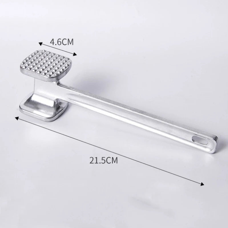Stainless Steel Double-Sided Square Meat Tenderizer Hammer Food-Safe Kitchen Tool for Pork Chops Meat Tenderizing Appliance