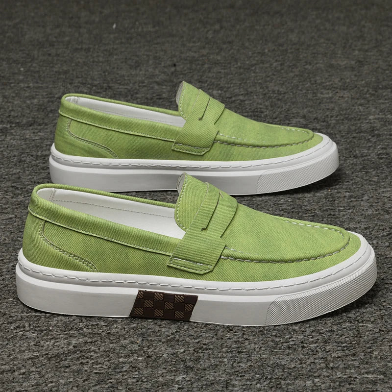 Designer Brand Men's Loafers Green Casual Shoes Men's Lightweight Soft Soled Walking Flat Shoes Brown Luxury Sneakers for Men
