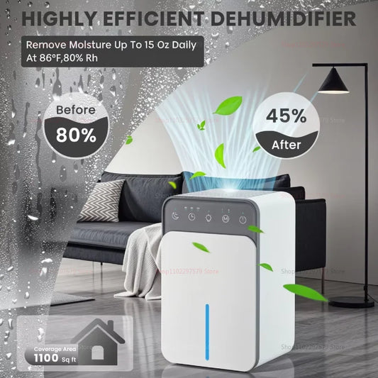 Portable Quiet Air Dehumidifier Moisture Absorber for Home Bedroom Office Kitchen EU Plug Compact Moisture Eliminator Deodorizer