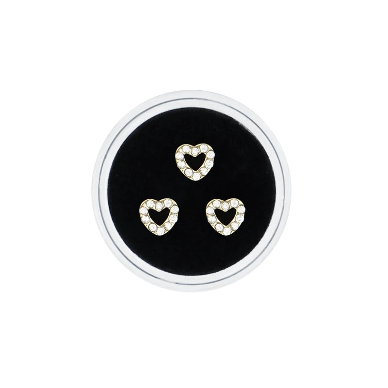 3pcs/Box Dental Tooth Gems Teeth Crystal Ornament Metal Tooth Gems Various Shape Beauty Oral Decorations