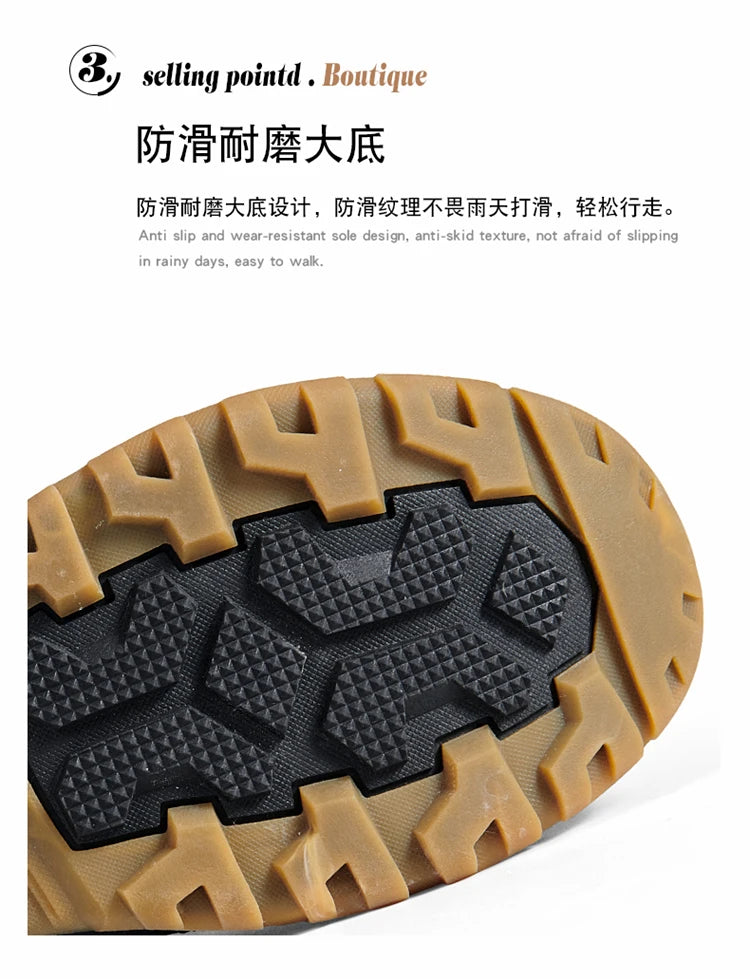 Plus Size 47 Outdoor Men Boots Winter Snow Boots for Men Training Work Boots Waterproof Slip-Resistant Keep Warm Winter Shoes