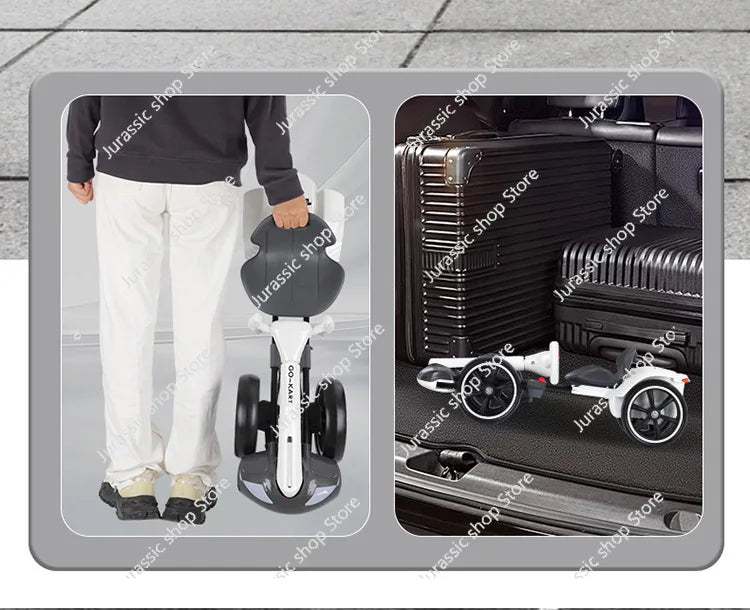 Children's Electric Kart Free Installation Can Sit Electric Car Children Charging Remote Control Folding Stroller
