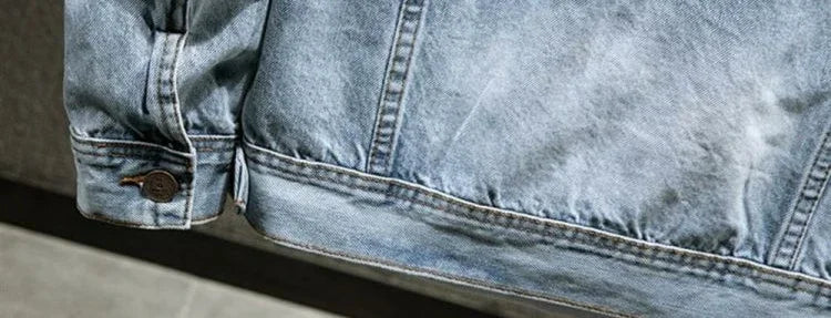 High Quality Loose Cowboy Coat for Men Autumn Denim Jackets Man Size L Original Menswear Washed Y2k Winter Outerwear Designer S