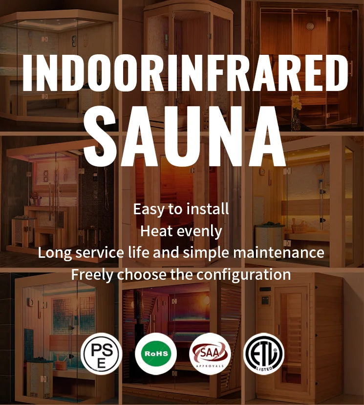 Hot Sale Modern Electric 9kw Outdoor Red Cedar Solid Wood 4 Person Far Infrared Wet Steam Traditional Sauna Room Health Benefits
