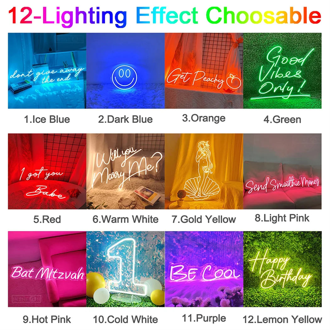 Lets Party Neon Sign LED Lights for Room Wall Wedding Birthday Bachelorette & Engagement Art Decoration New Year Christmas Decor