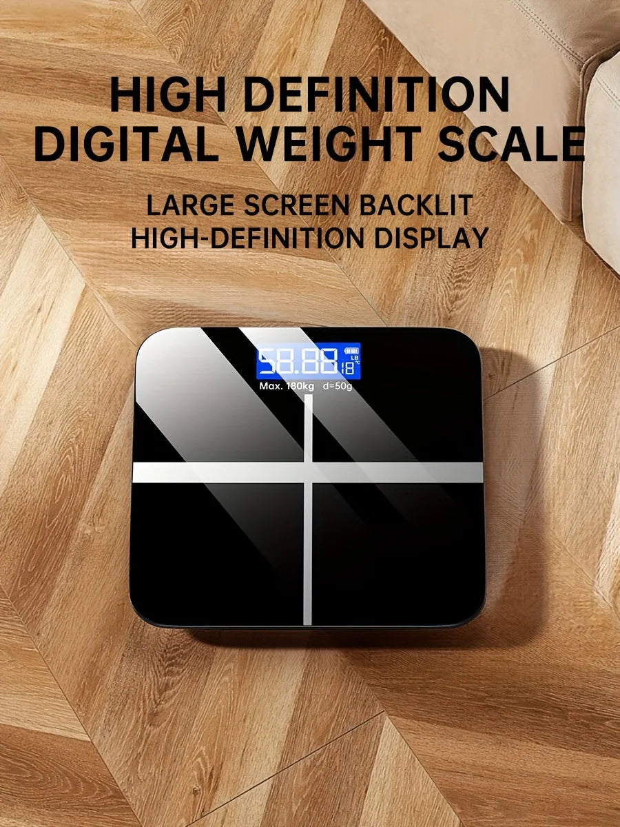 Digital Bathroom Scale 396lb, High-Precision Weight Scale with LCD Display, KG/LB Switch, Ultra-Wide Platform, Temperature