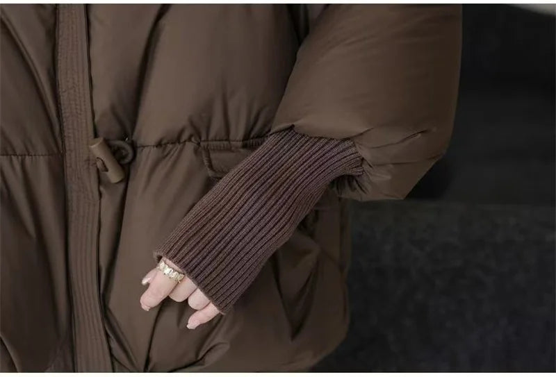 2024 New Loose Ladies Cropped Jacket Winter Woman Parka Overcoat Korean Fashion Female Ultra Light Warm Coat