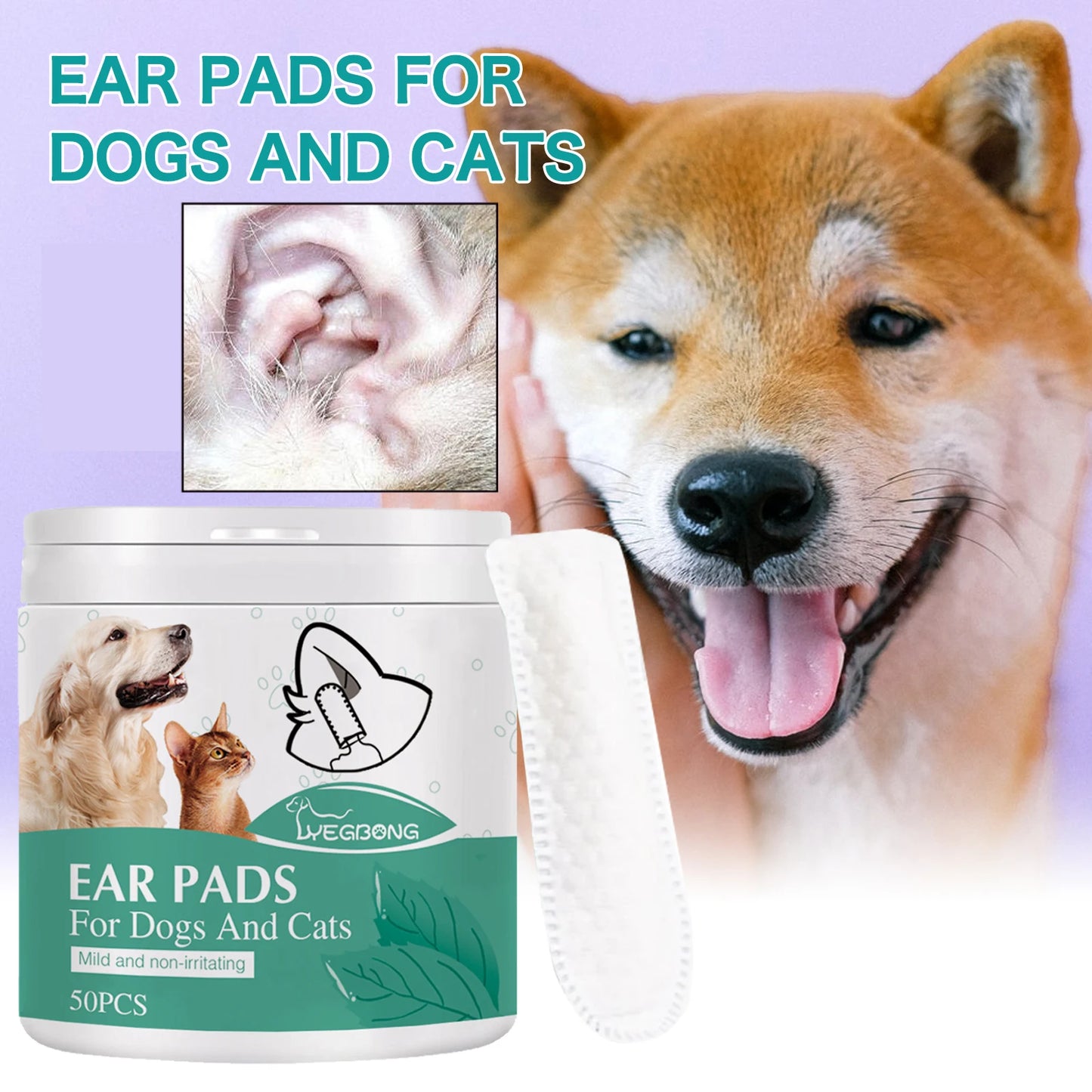 Pet Cleaning Finger Wipes Cats Dogs Remover Eye Tear Ear Mite Stains Disposable Cleaner Wipe Non-irritating Pets Beauty Products
