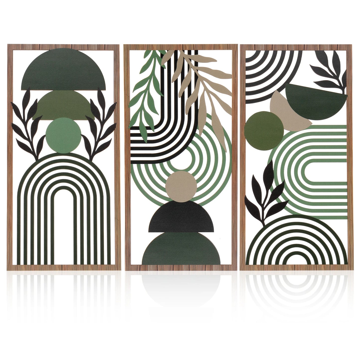 3 Pcs Wooden Wall Art Set Aesthetic 3D Wall Decor Stylish Decorative Partition Art for Living Room Bedroom Office  Wall Art Set