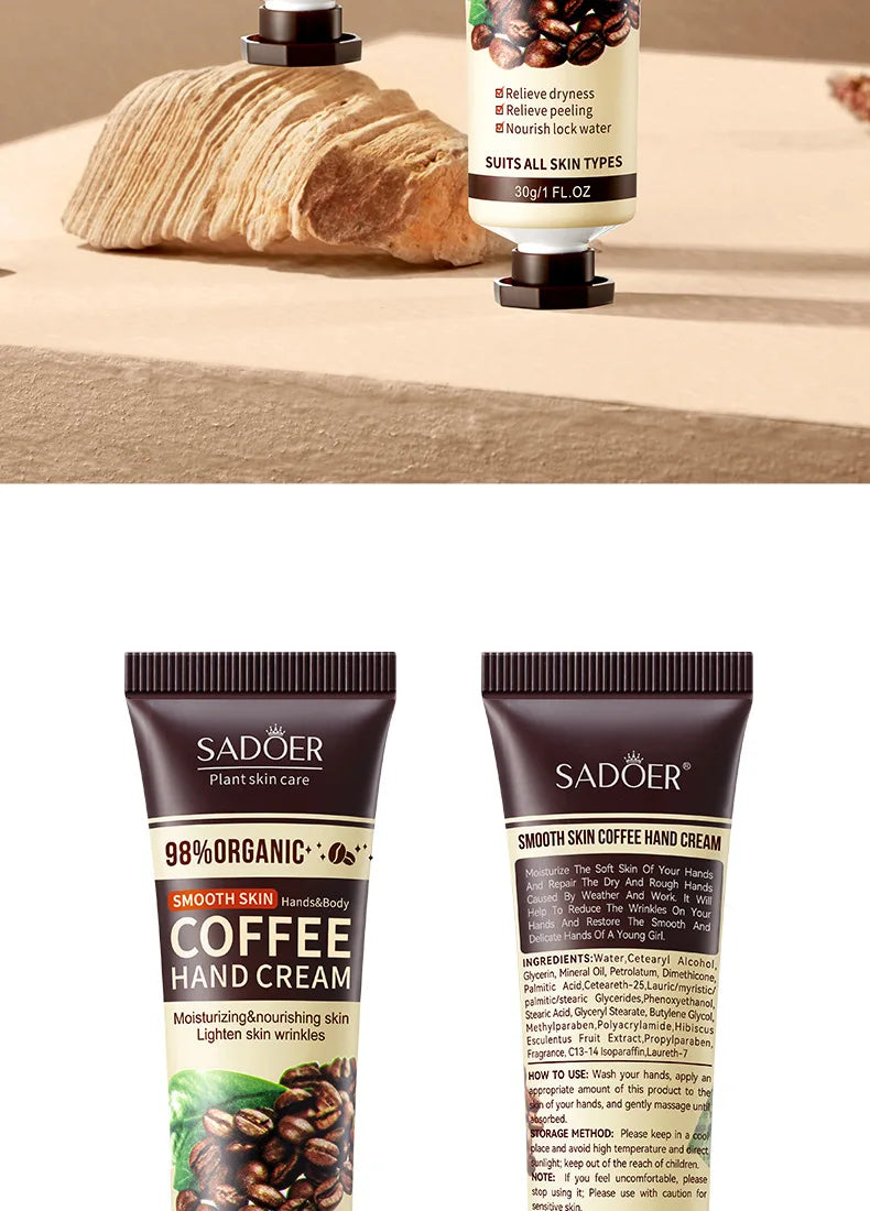 1/2/3/5pcs SADOER Coffee Hand Cream Sets Moisturizing Nourishing Whitening Hydrating Hands Skin Care Products