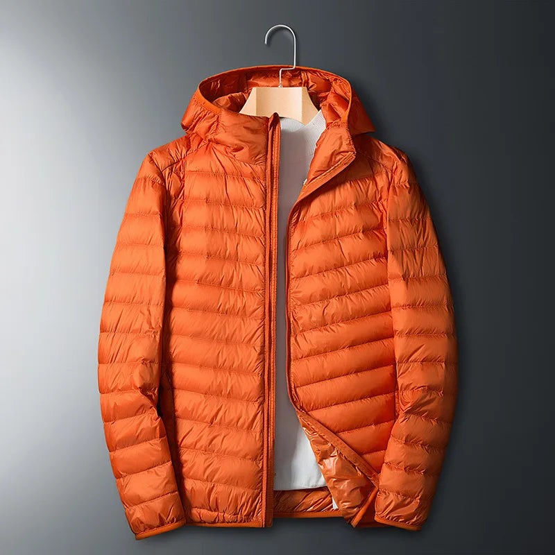 Plus Size thin and light hooded men's down jacket large size coat man puffer plus size winter jacket men 9XL 10XL 11XL 13XL 14XL