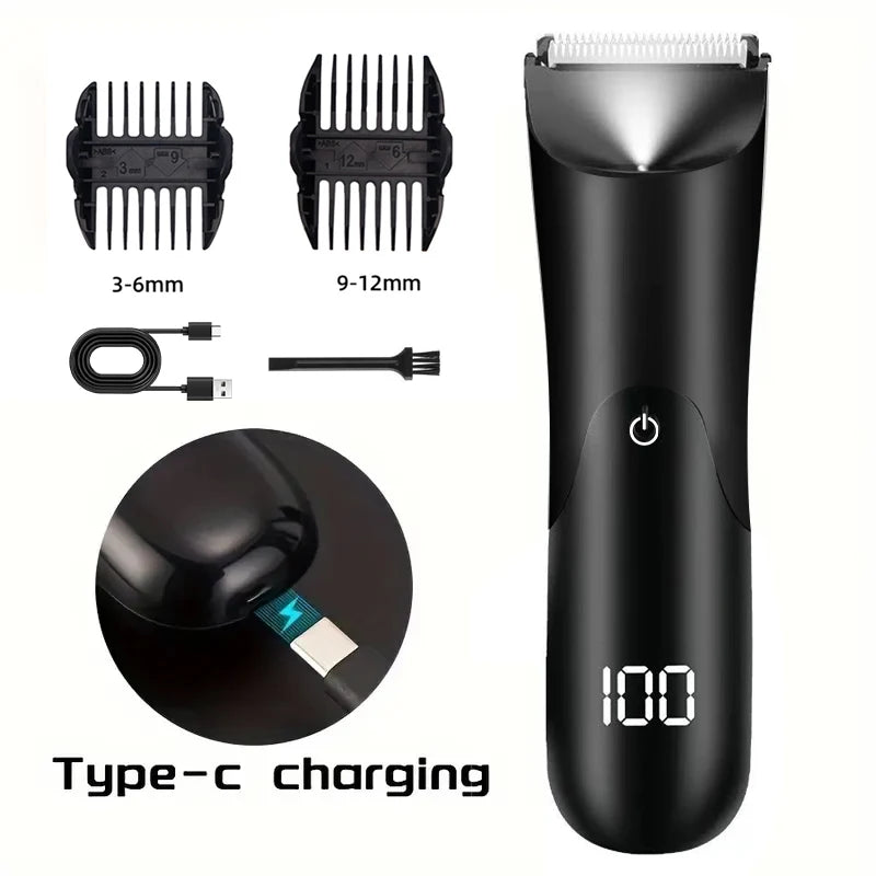 Mens Body Hair Trimmer for Men Balls Women Lady Shaver Hair Removal Bikini Trimmer Groin & Body Shaver Groomer Arm Beard Razor