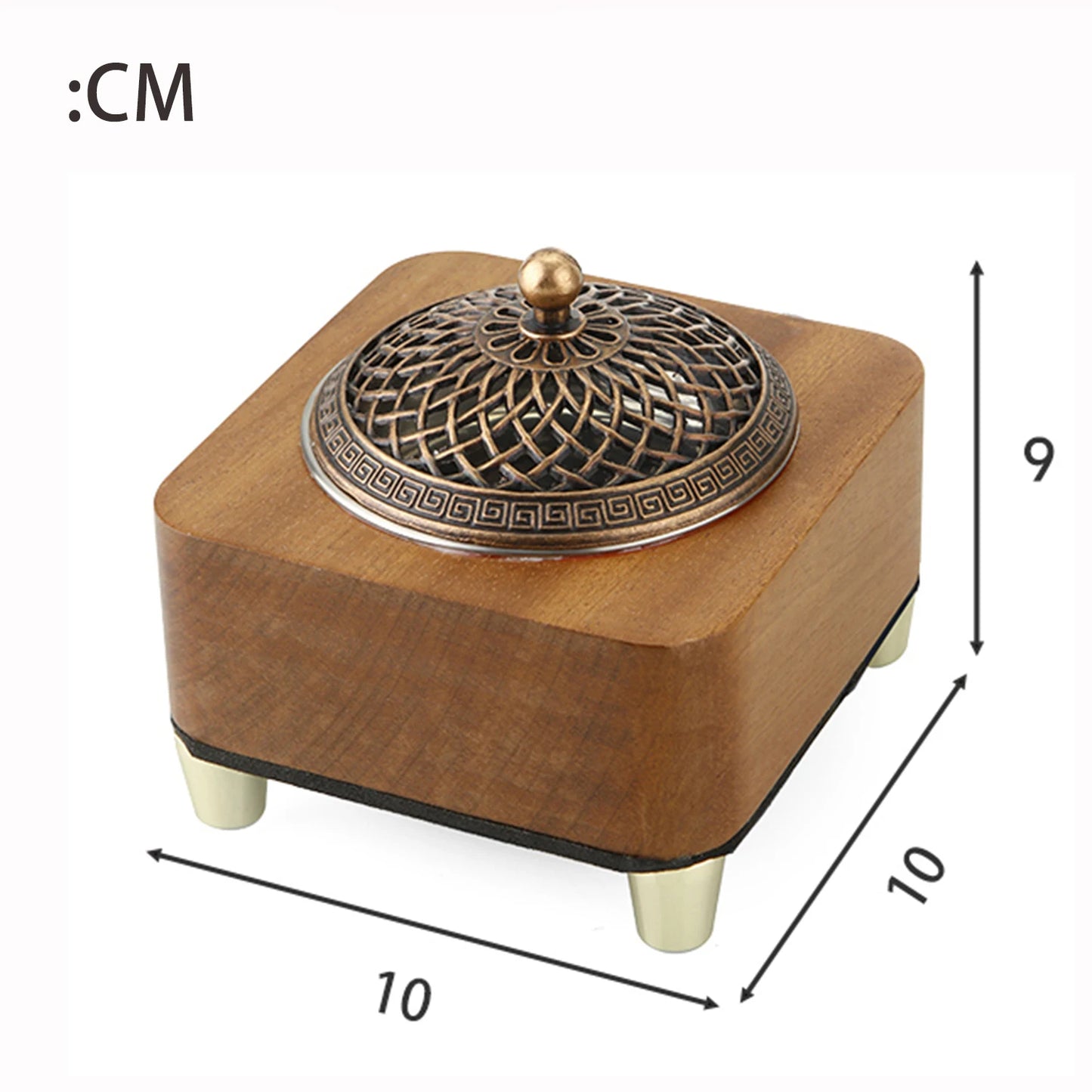 Electronic Incense Burner Wooden Essential Oil Burner Timing Adjustable Temperature Wax Melts Warmer Agarwood Incense Burner