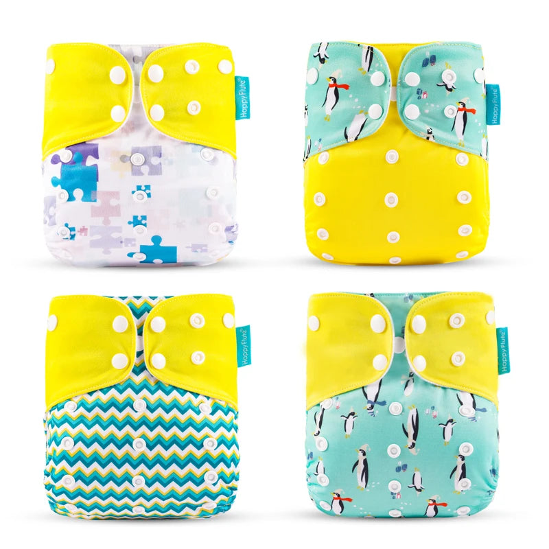 4PCS Baby Waterproof Nappies Cute Underwears Reusable Newborn Cloth Diaper Soft Ecological Toddler Training Pants For Boys Girls