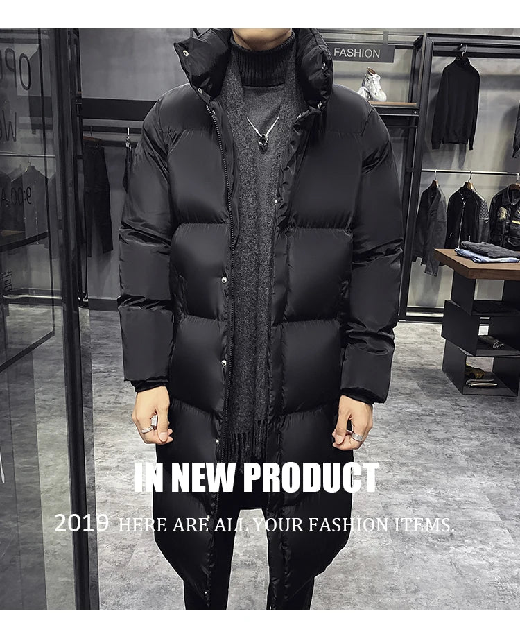 Plus Size 5XL Winter Casual Long Down Jacket 2022 New Men's High Quality Casual Fashion Parka Men's Thick Windbreaker Jacket