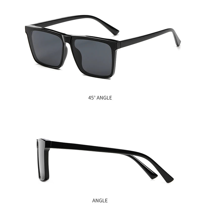 Men Sunglasses UV400 Polarized Sun Glasses Women TR90 Sunscreen Big Square Eyeglasses Frame Driving Goggles Fishing Eyewear