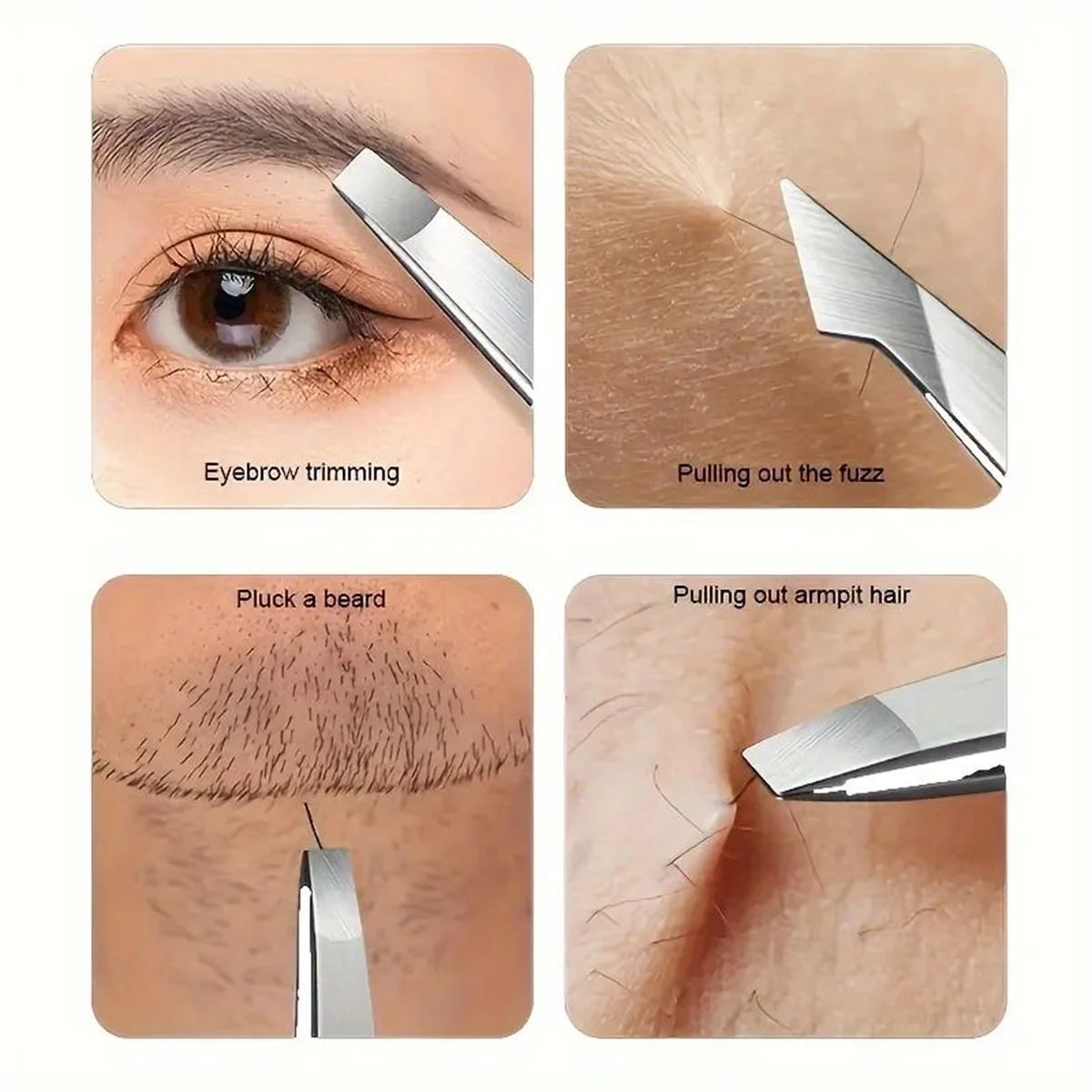 1/4 pcs Eyebrow Tweezers Set Stainless Steel Eyebrow Forceps Professional Beauty Tool Set For Facial Hair Inward Growing
