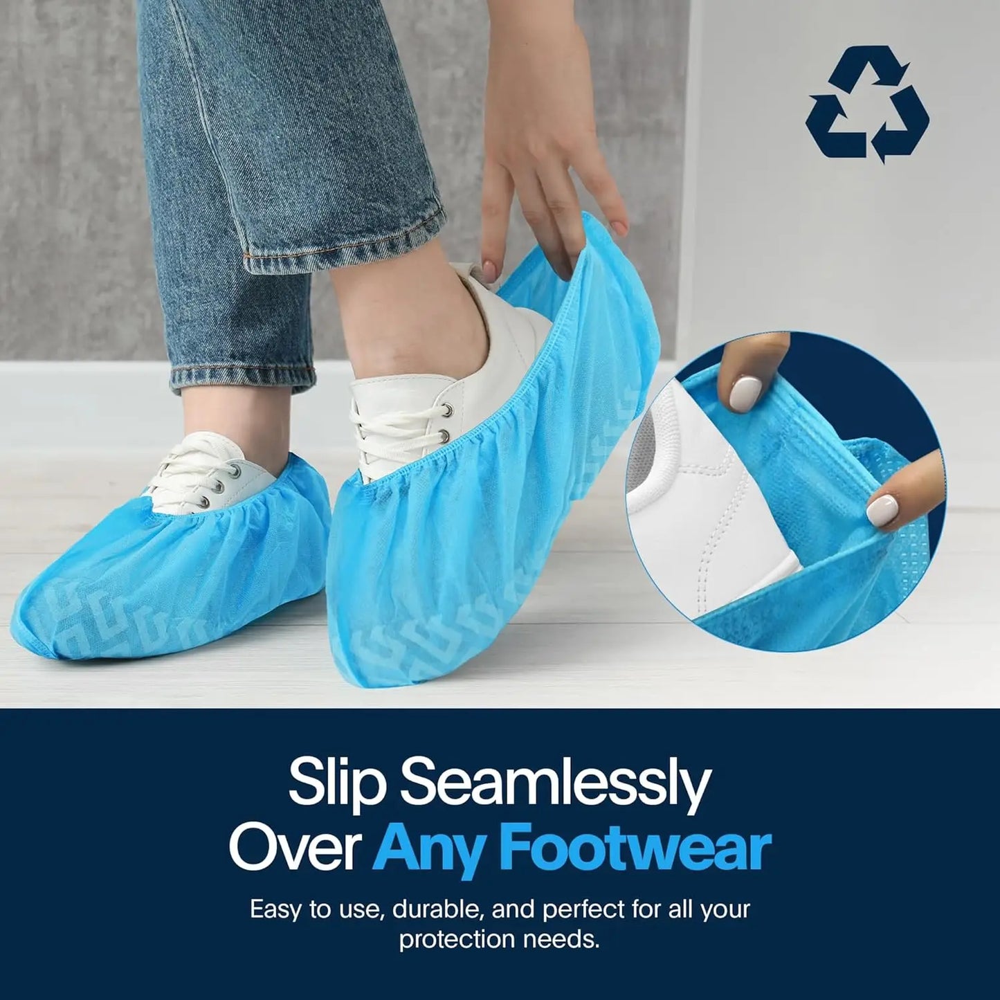 Shoe Covers Disposable Non-Slip Non-Woven Fabric Boot Covers for Indoors Breathable Slip Resistant Durable Boot&Shoes Cover