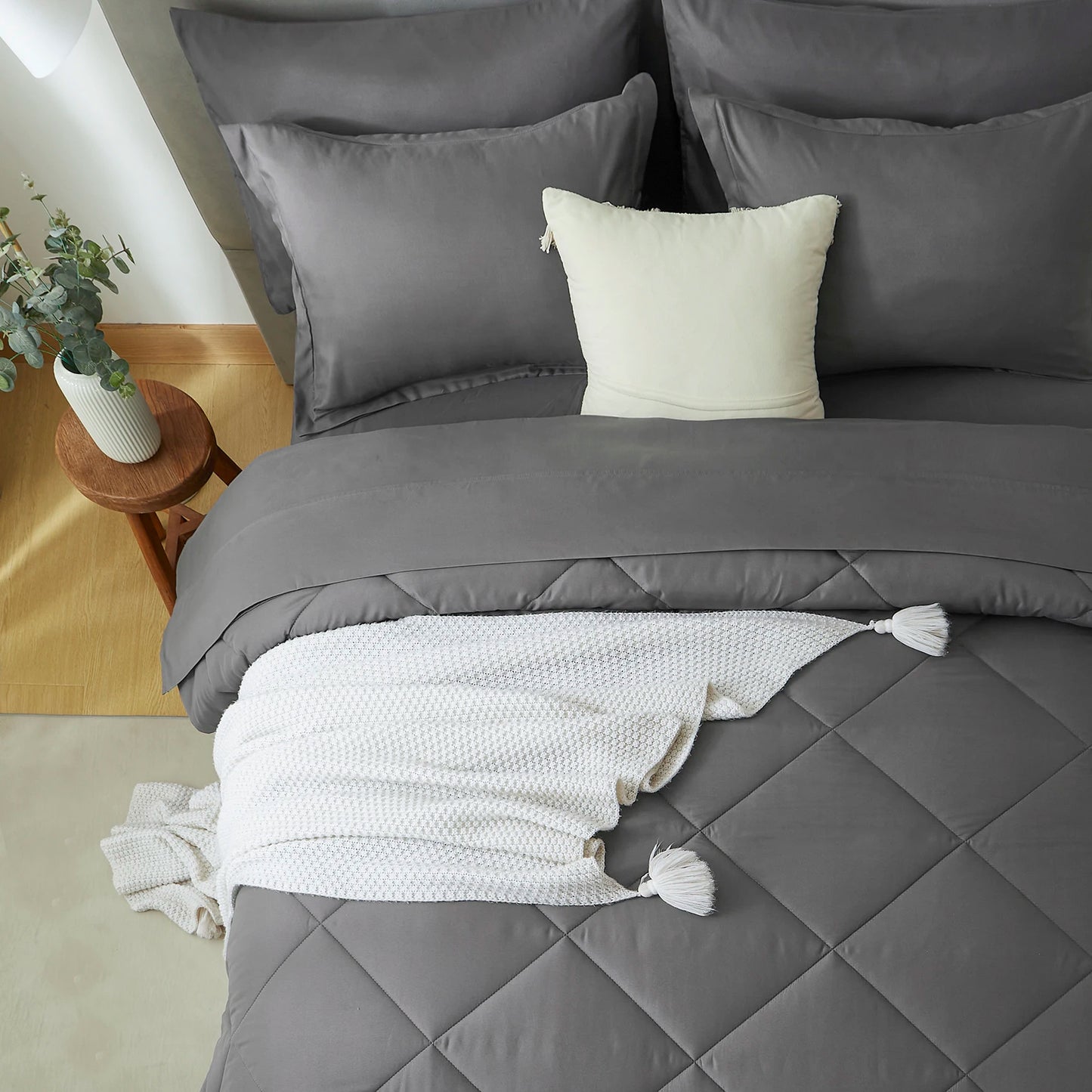 Comforter Set - 5/7 Pieces in a Bag, Bedding Sets with Comforters, Sheets, Pillowcases & PillowShams