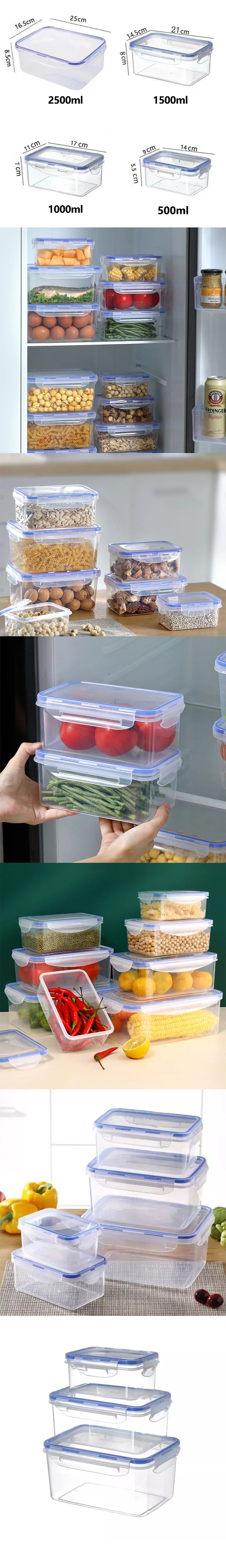 Stackable Airtight Food Containers BPA-Free Kitchen Storage for Meal Prep & Fresh Produce Fridge & Microwave Safe