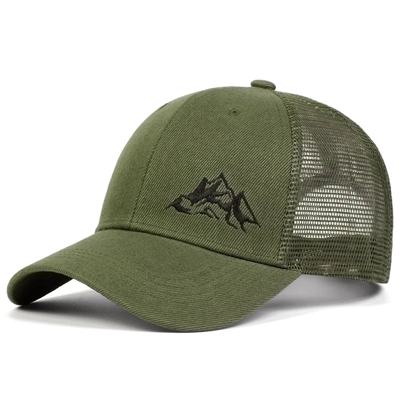Unisex Mountain Range Embroidery Baseball Net Caps Spring and Summer Outdoor Adjustable Casual Hats Sunscreen Hat