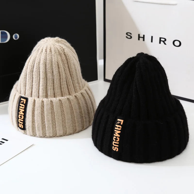 Soft Woolen Knitted Hat For Men Women Solid Color Beanies Autumn Winter Warm Skullies Cap  Crochet Bonnet Unisex Skullcaps gorra