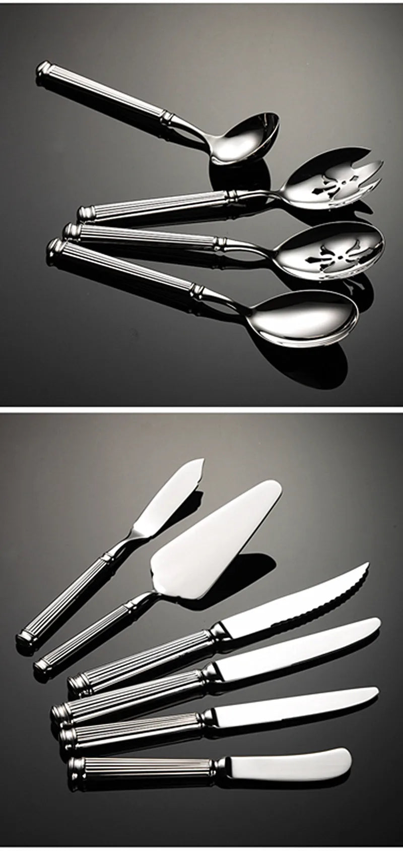 High Value 420 Stainless Steel Roman Cutlery Set Public Spoon Fork Knives Silverware Western Hotel Table Decoration Luxury Gift