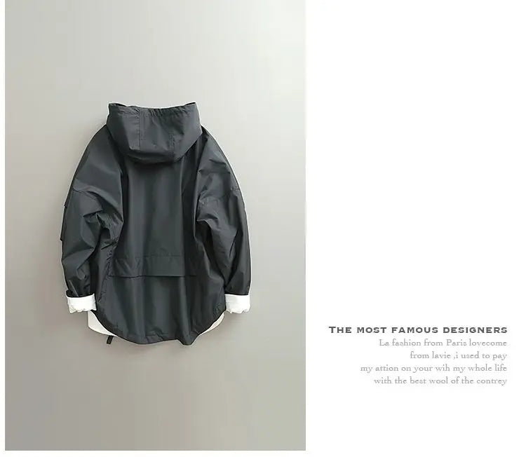 Spring Autumn Windbreak Jackets Men Japanese Vintage Fashion Three-dimensional Hoodie Loose Male Coat Bomber Jacket Men Clothing