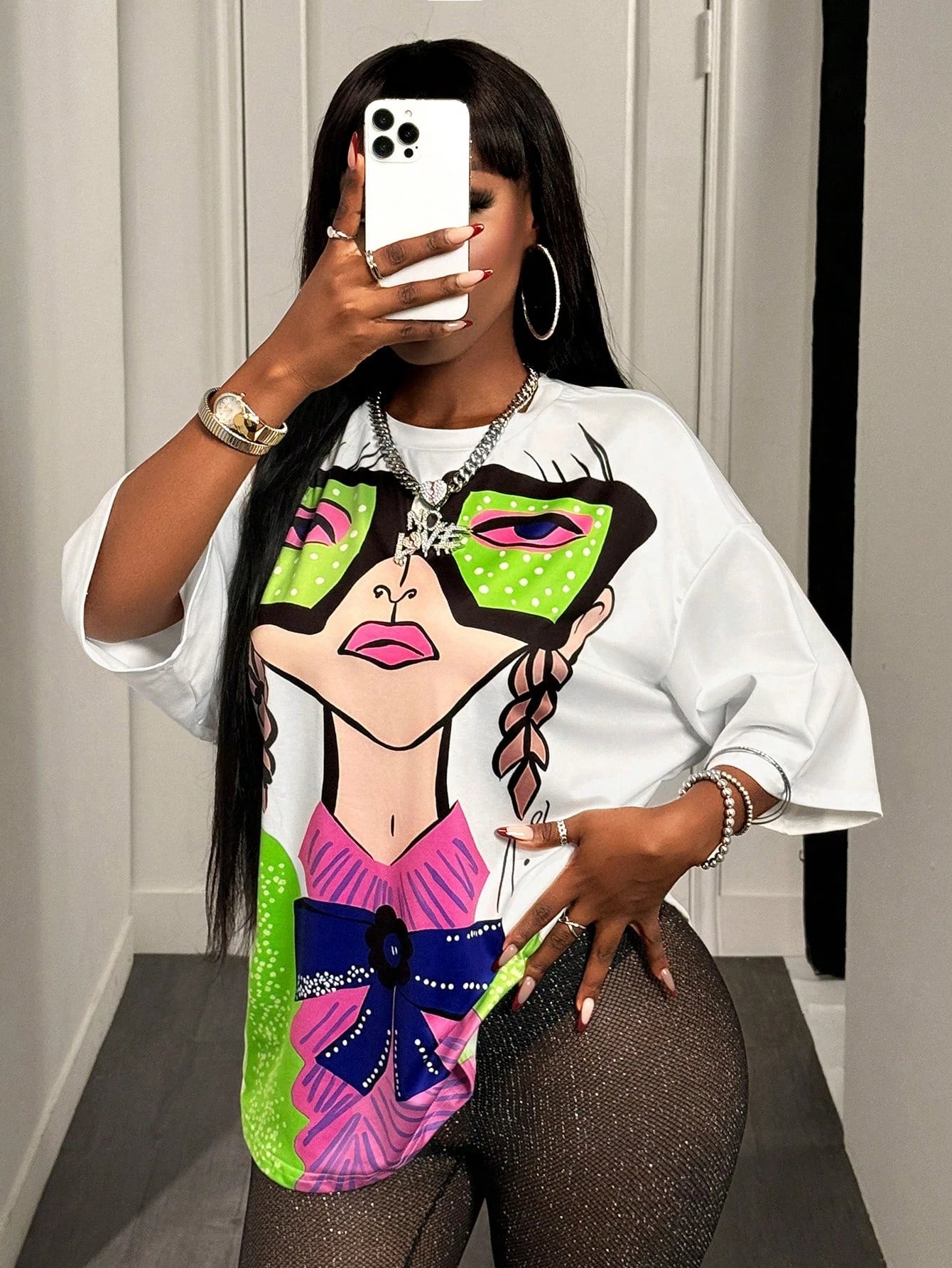 BamGleam Oversized T-shirt Loose Casual Hip-Hop Style Graphic Printed Women T-Shirt Summer Fashion Y2k Ladies Clothes Female Tee