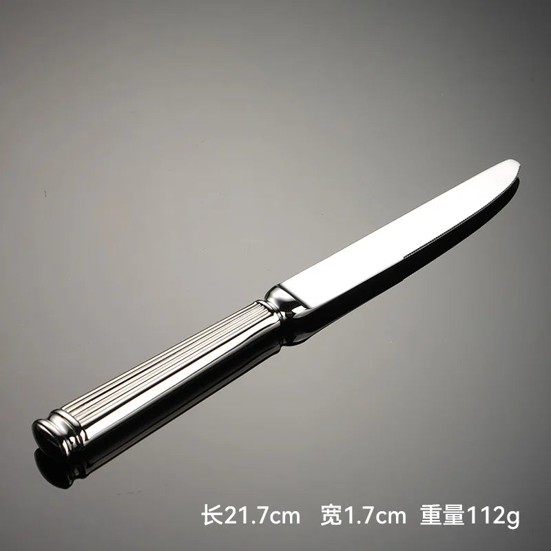High Value 420 Stainless Steel Roman Cutlery Set Public Spoon Fork Knives Silverware Western Hotel Table Decoration Luxury Gift