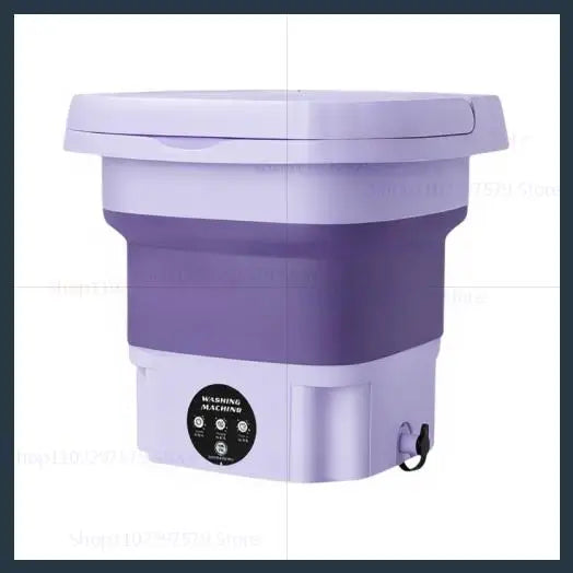 8L Portable Foldable Washing Machine With Drain Hose Full Automatic Mini Laundry Machine For Socks Underwear Travel Camping Dorm