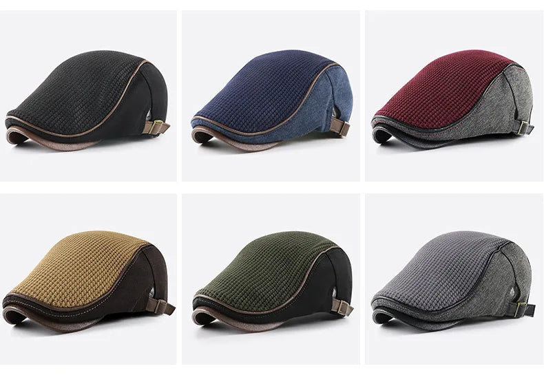 Men Knitted Beret Hat Women Adjustable Newsboy Hats Dad Cabbie Gatsby Cap Driving Flat Ivy Caps