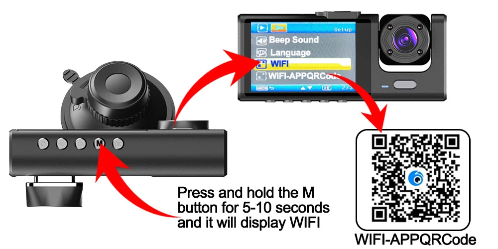 2/3Camera WIFI Dash Cam Cabin Car Dvr 1080P Interior Vehicle Three Way Channel Dvrs Recorder Video Registrator Dashcam Camcorder