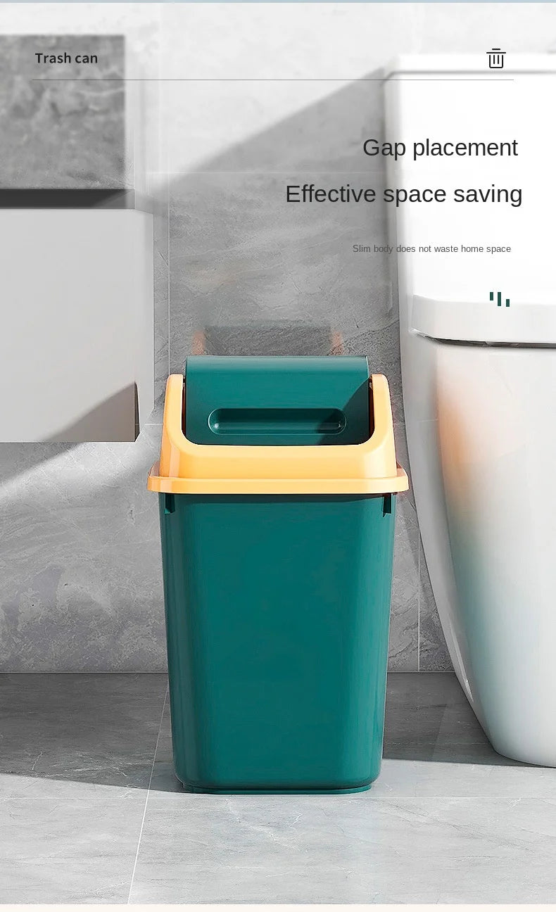 Trash can household bathroom toilet kitchen living room with cover bedroom large capacity shaking cover storage bucket