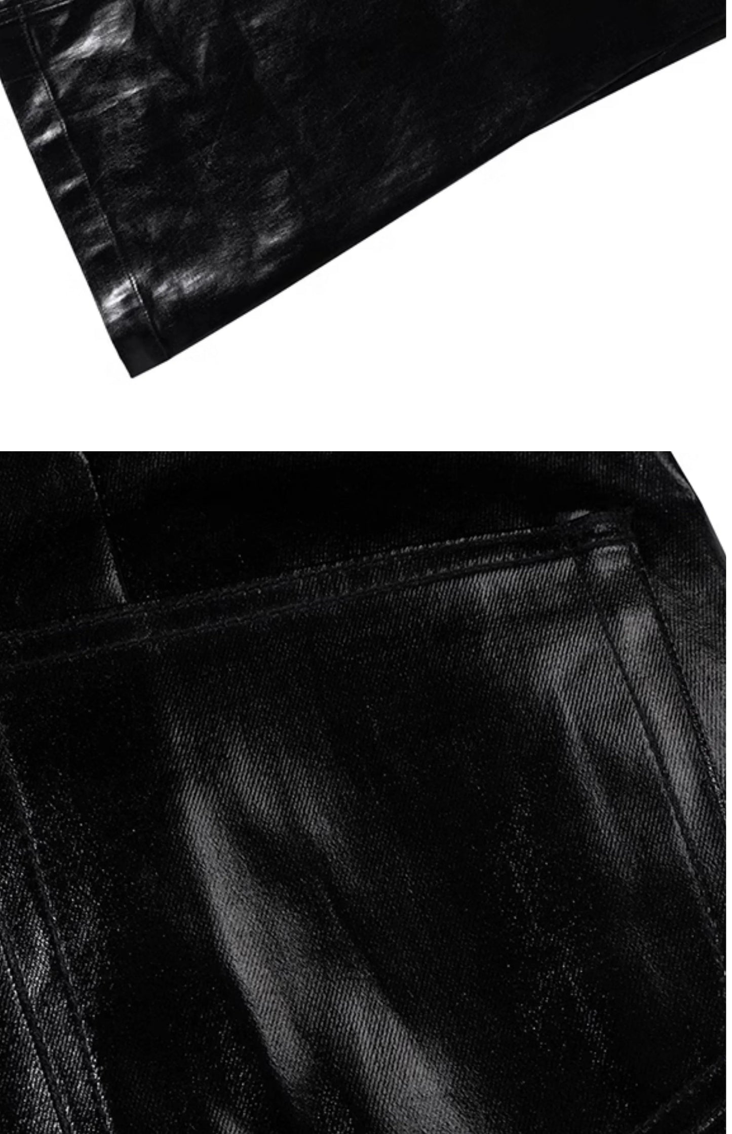 PFNW New Spring Men's Jeans Loose Wide Leg Coating Glossy Patent Leather Straight Male Denim Pants Niche Style 2025 12C509