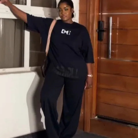 2025 Short-sleeved Suit Casual And Fashionable Sports Two-piece Set Loose Loose And Slimming Conjuntos Para Mujeres 2 Piezas