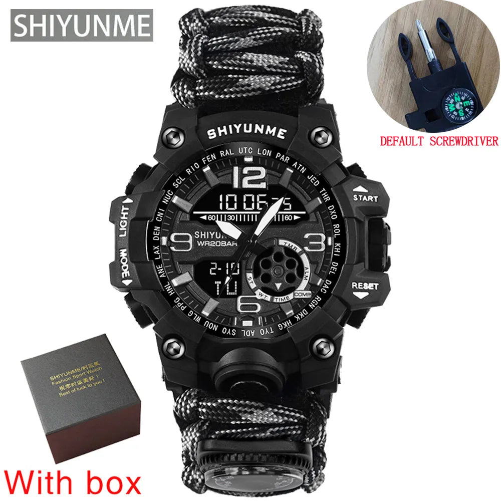 SHIYUNME G Style Military Sports Digital Watches Compass Outdoor Survival Multi-function Waterproof Mens Watch Relogio Masculino