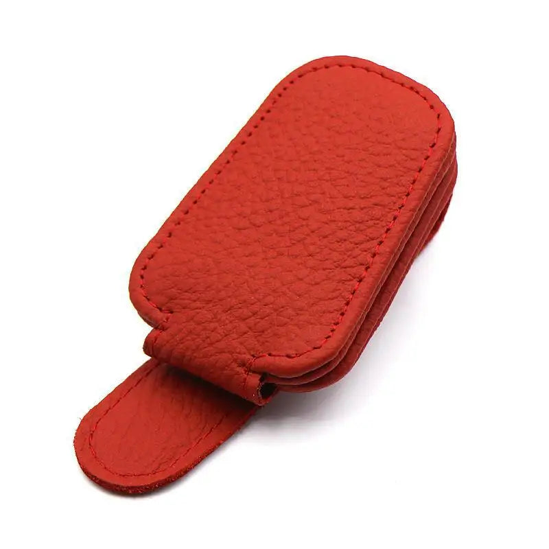 1pcs Universal Car Sunglasses Holder Multi-Functional Ticket Portable Bracket Magnetic Oxhide Sunshade Storage Boxs Auto Parts ﻿
